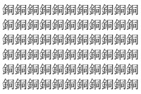 【脳トレ】「銅」の中に紛れて1つ違う文字がある！？あなたは何秒で探し出せるかな？？【違う文字を探せ！】