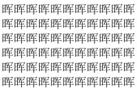 【脳トレ】「晖」の中に紛れて1つ違う文字がある！？あなたは何秒で探し出せるかな？？【違う文字を探せ！】