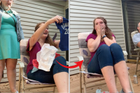 【サプライズ動画】ママの誕生日のプレゼントにベビー服の匂わせプレゼント！こんなに喜んでくれたらサプライズのし甲斐があるよね