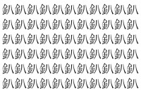 【脳トレ】「釟」の中に紛れて1つ違う文字がある！？あなたは何秒で探し出せるかな？？【違う文字を探せ！】