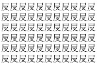 【脳トレ】「𡰫」の中に紛れて1つ違う文字がある！？あなたは何秒で探し出せるかな？？【違う文字を探せ！】