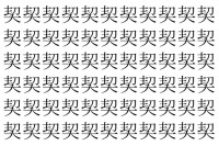 【脳トレ】「契」の中に紛れて1つ違う文字がある！？あなたは何秒で探し出せるかな？？【違う文字を探せ！】
