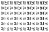 【脳トレ】「廻」の中に紛れて1つ違う文字がある！？あなたは何秒で探し出せるかな？？【違う文字を探せ！】