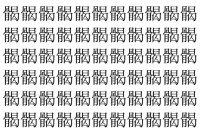 【脳トレ】「𩩲」の中に紛れて1つ違う文字がある！？あなたは何秒で探し出せるかな？？【違う文字を探せ！】