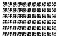 【脳トレ】「軁」の中に紛れて1つ違う文字がある！？あなたは何秒で探し出せるかな？？【違う文字を探せ！】
