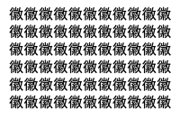 【脳トレ】「徽」の中に紛れて1つ違う文字がある！？あなたは何秒で探し出せるかな？？【違う文字を探せ！】