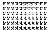 【脳トレ】「梵」の中に紛れて1つ違う文字がある！？あなたは何秒で探し出せるかな？？【違う文字を探せ！】