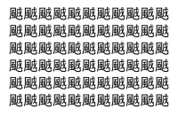 【脳トレ】「䬄」の中に紛れて1つ違う文字がある！？あなたは何秒で探し出せるかな？？【違う文字を探せ！】