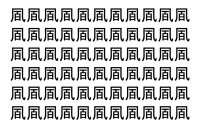 【脳トレ】「凮」の中に紛れて1つ違う文字がある！？あなたは何秒で探し出せるかな？？【違う文字を探せ！】