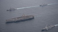 日米韓が済州島の南の公海上で共同訓練　アメリカの原子力空母「セオドア・ルーズベルト」も参加