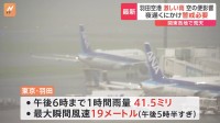 羽田空港で着陸できず旋回する機体も　1時間で41.5ミリの激しい雨も　関東で大気が不安定に