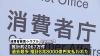 【速報】去年の「消費者被害・トラブル」で支払われた推計額が過去最多の約8.8兆円　SNSの消費者相談も約8万件で過去最多