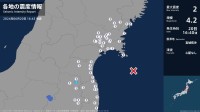 福島県で最大震度2の地震　福島県・福島伊達市