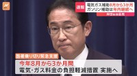 【速報】岸田総理　電気・ガス料金への補助金「8月から3か月間」復活表明