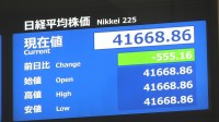 【速報】日経平均株価は555円↓で寄り付き