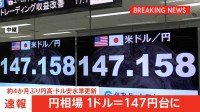 【速報】円相場1ドル＝147円台に およそ4か月ぶりの円高・ドル安水準を更新