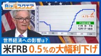 アメリカFRBが0.5％の大幅利下げを決定　株価・為替など世界経済への影響は？【Bizスクエア】