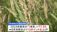 ことしの新米「1等米」割合77.3%　平年並み　9月末時点