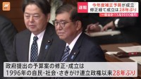 【速報】今年度補正予算案が参院本会議で可決・成立　一般会計13兆9000億円