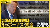 トランプ大統領からの書簡　日本への関税「25％」に引き上げ　和牛・醤油輸出に暗雲　日本への影響は？冬のボーナス・賃金への影響を指摘する声も【news23】