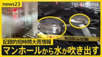 記録的短時間大雨情報…関東などで相次ぐ　各地で冠水…マンホールから水が吹き出す　帰宅時間直撃…新宿駅構内では滝のような雨漏りも【news23】