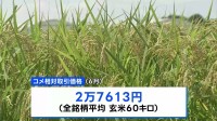 「相対取引価格」2024年産の6月の価格は玄米60キロあたり2万7613円　依然高値続く