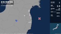 宮城県、福島県で最大震度1の地震　宮城県・岩沼市、亘理町、福島県・福島伊達市、相馬市、南相馬市、川内村
