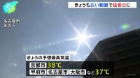 きょうも広い範囲で猛暑日となる見込み　京都市で38℃、甲府市・名古屋市・大阪市などで37℃予想