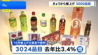 値上げラッシュの10月 「酒類・飲料」中心に3000品目超　政府の補助金終了で電気・ガス代も値上がり