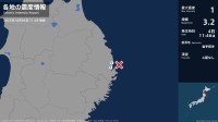 岩手県で最大震度1の地震　岩手県・宮古市