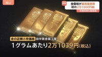 金価格が最高値更新　初の2万1000円超に　高市早苗氏勝利での急速な円安・米政府機関閉鎖など影響　先物価格も最高値