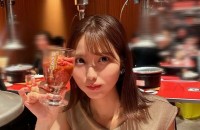 【 山下七子 】 「お友達と焼肉」「不意打ちビール写真と美味しすぎて驚いた冷麺です」　オフショットを公開