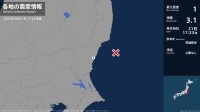 茨城県で最大震度1の地震　茨城県・日立市
