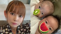 【 中川翔子 】　双子は「髪ふさふさが兄、薄いのが弟」「双子ぶん母乳おいつかないのでミルク基本、プラスとれたぶん搾乳、さらにたまに母乳吸ってもらう」