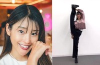 【 岡副麻希 】　驚異のI字バランス披露　「あまりに動きやすいので、試しにひさしぶりにI字バランスをやってみました」