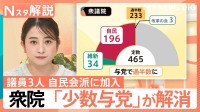 1年ぶり衆院で“少数与党”解消　国会運営にどう影響？ 「改革の会」3人が自民会派に加入【Nスタ解説】
