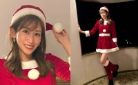【 中川安奈 】　人生初　サンタコスプレを披露　「幸せなクリスマスになりますように」