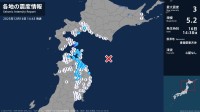 北海道で最大震度3の地震　北海道・函館市