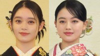 【 髙石あかり ＆ 上坂樹里 】　朝ドラヒロインが晴れ着姿をお披露目　バトン渡しに「夢みたい」