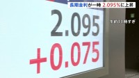 長期金利 一時2.095％まで上昇　利上げ観測継続や政府の経済政策への懸念強く