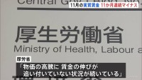 去年11月の「実質賃金」 11か月連続のマイナス 前年同月比2.8%減　減少幅は去年最も大きかった1月と並ぶ