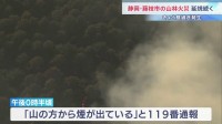 静岡・藤枝市で山林火災 広範囲に燃え広がり消火活動続く　人や建物への被害は確認されず