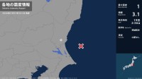 茨城県で最大震度1の地震　茨城県・水戸市