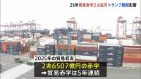 「貿易赤字」5年連続も赤字幅は半減　半導体など輸出伸び輸出額は過去最大に　“トランプ関税”でアメリカ向け輸出は5年ぶり減少　2025年貿易統計
