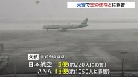 大雪の影響で空の便は欠航相次ぐ　高速道路は磐越道の一部区間で予防的通行止め