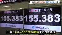円相場 一時1ドル＝155円50銭台まで値下がり　高市総理の「円安で外為特会ホクホク」発言などで円売りに