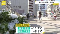 関東各地で観測史上最低気温に　東京・八王子は-8.8℃　引き続き路面状況の悪化に注意