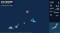 沖縄県で最大震度2の地震　沖縄県・宮古島市