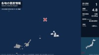 沖縄県で最大震度1の地震　沖縄県・宮古島市