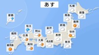 【あす13日の天気】各地で北風“冬の寒さ”に…全国的に雲が多く九州や中国・四国・近畿などで雨・雪・雷雨も　伊豆諸島南部は暴風や警報級の大雨の可能性も【雨と雪のシミュレーション】